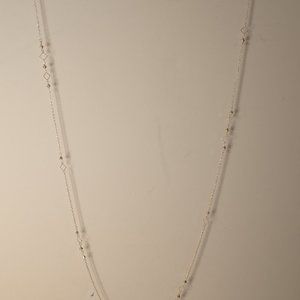 60" long beautiful silver necklace